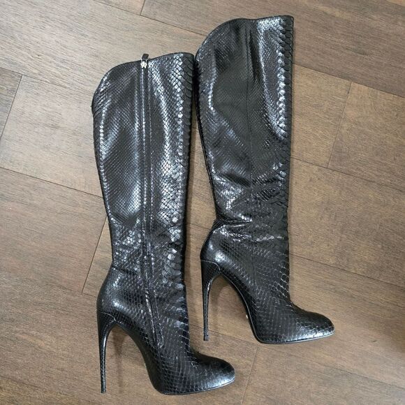 Gucci Python black boots high heel 39.5 - Picture 7 of 13